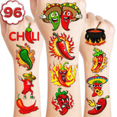 106 PCS Chili Peppers Birthday Party Decorations Favors Supplies Hot Spicy Mexican Cinco De Mayo Fiesta Red Chili Cook Off Blow Up Food Decor Stickers Temporary Tattoos Gift School Prizes Rewards